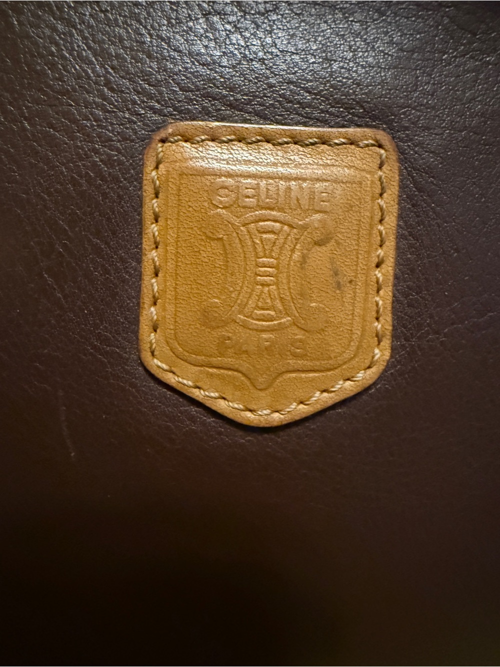 Celine Vintage Brown Leather Toiletry Bag with Tan Trim - Picture 4 of 11